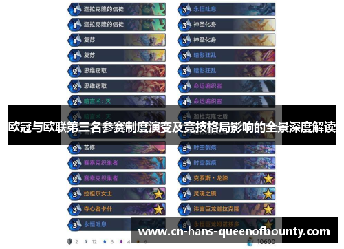 欧冠与欧联第三名参赛制度演变及竞技格局影响的全景深度解读